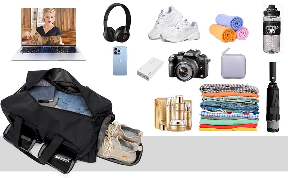 TJ00128 Simple Gym Bag Luggage Duffle