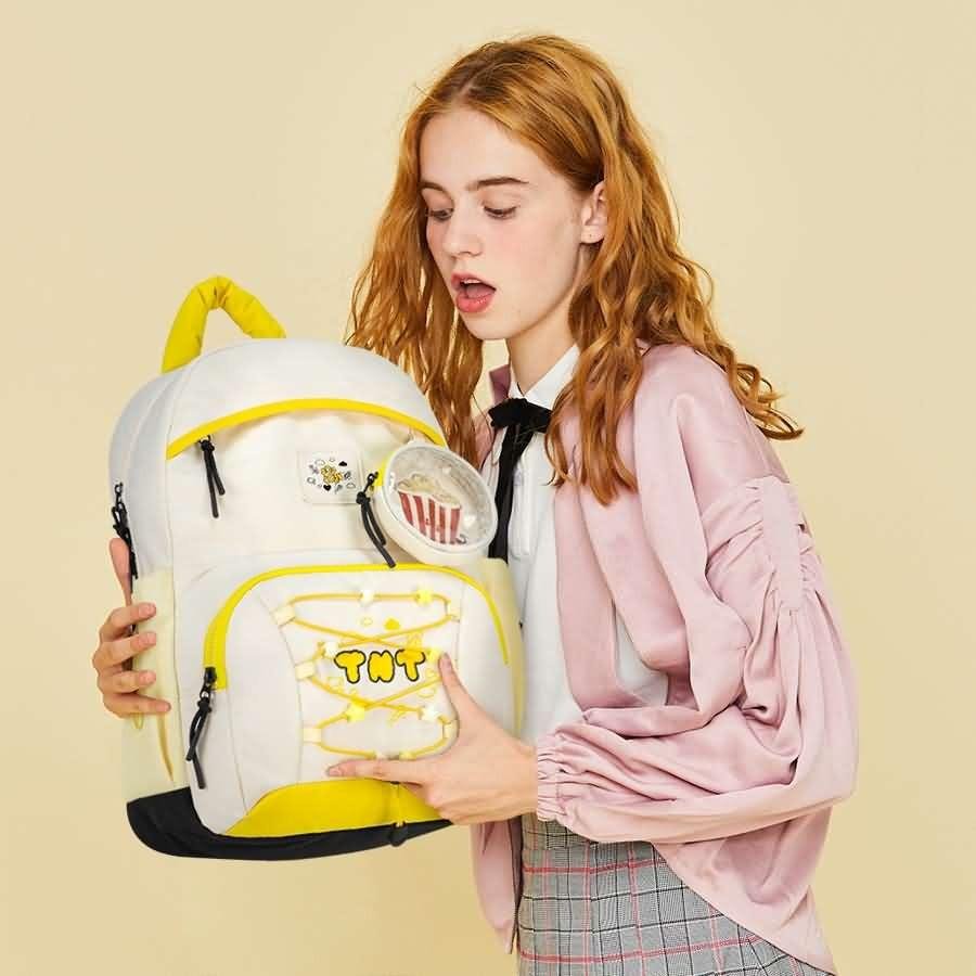 Yellow Popcorn Anime Ita School Backpack For Students
