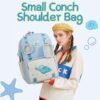 Little Conch Shell Sky Blue Display Pocket Ita Pin Display Backpack
