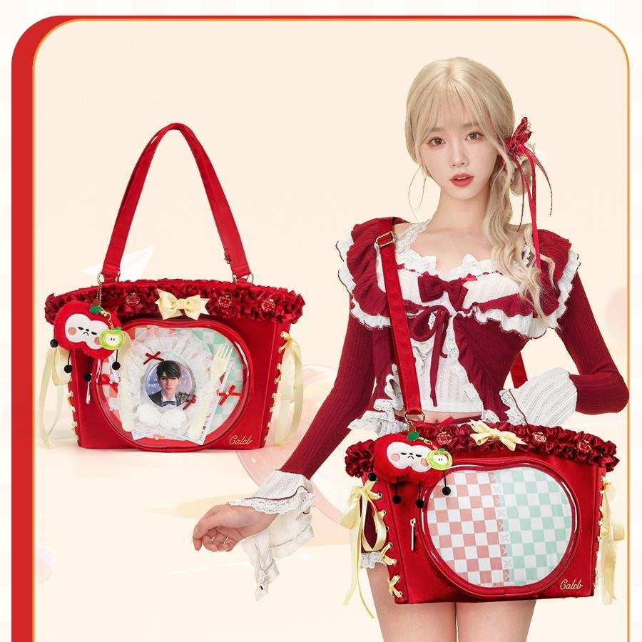【Little Apple】Handbag Fashion Red Tote Anime Ita Bag