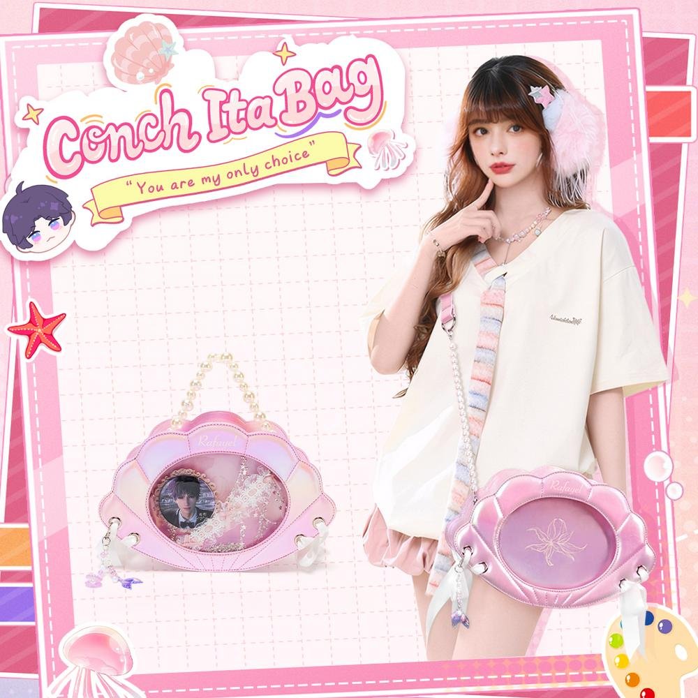 【Conch】Handbag Pink Cute Handbag Cross-body Tote Ita Bag