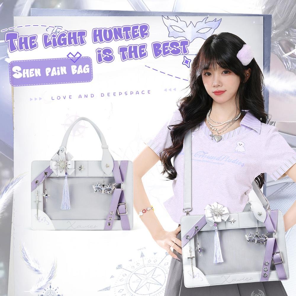 【Shen】Handbag Pain Bag Purple PU Leather Cross-body Shoulder Bag