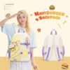 【Hamburger】Backpack Purple Yellow Cute Ita Pain Bag
