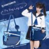 【Fernina】Pain Bag Blue Tote Cross-body Shoulder Ita Bag
