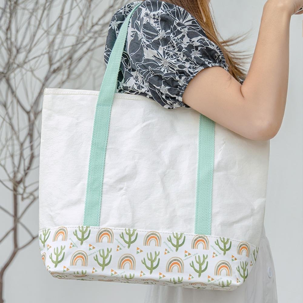 Kraft Paper Tote Bag Washable Eco-friendly Simple Handbag