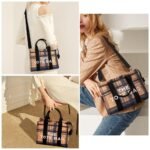 Fashion Plaid Tote Bag Customizable Shopping Handbag