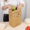 Kraft Paper Lunch Bag Customizable Keep Warm Thermal Food Handbag