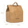 Kraft Paper Lunch Bag Customizable Keep Warm Thermal Food Handbag