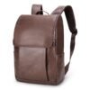 Leather Backpack Brown Black Customizable Casual Business Travel Man Shoulders Bag