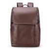 Leather Backpack Brown Black Customizable Casual Business Travel Man Shoulders Bag