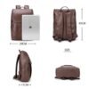Leather Backpack Brown Black Customizable Casual Business Travel Man Shoulders Bag
