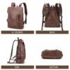Leather Backpack Travel Office Casual Shoulders Bag