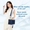 【Swallows Return】Handbag Blue Chinese Classic Style Shoulder Ita Pain Bag
